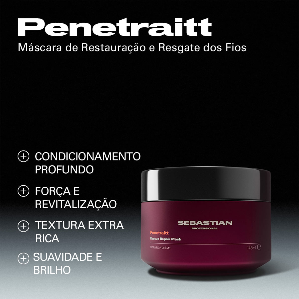 Kit Penetraitt Sebastian Professional Shampoo 1L + Máscara Capilar 145ml