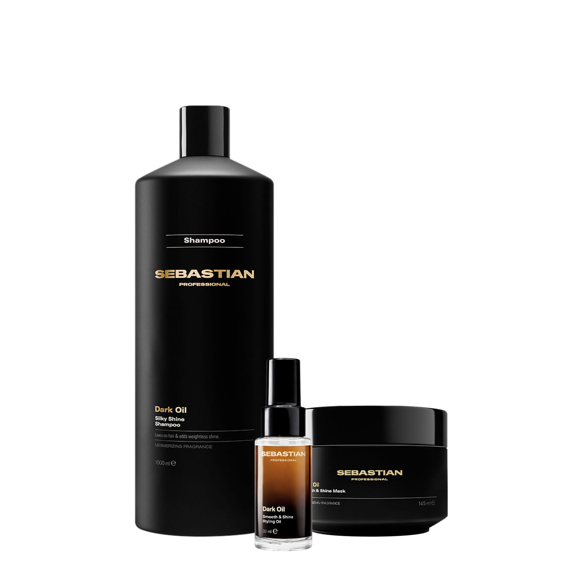 Kit Dark Oil Sebastian Professional Shampoo 1l + Máscara Capilar 145ml