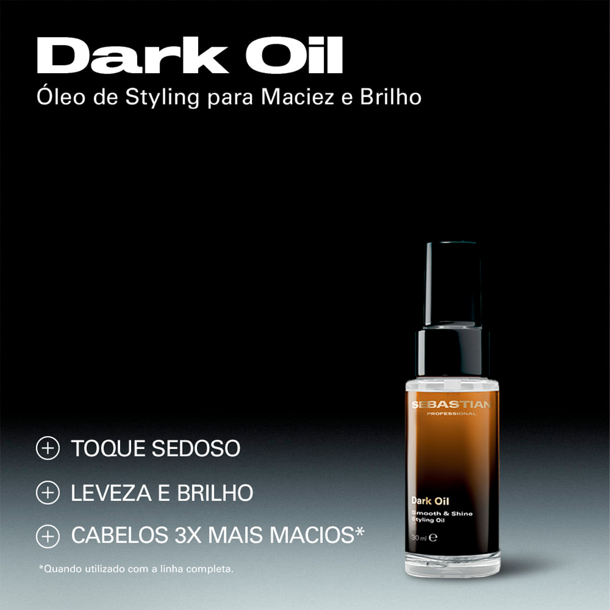 Kit Dark Oil Sebastian Professional Shampoo 1L + Máscara Capilar 145ml