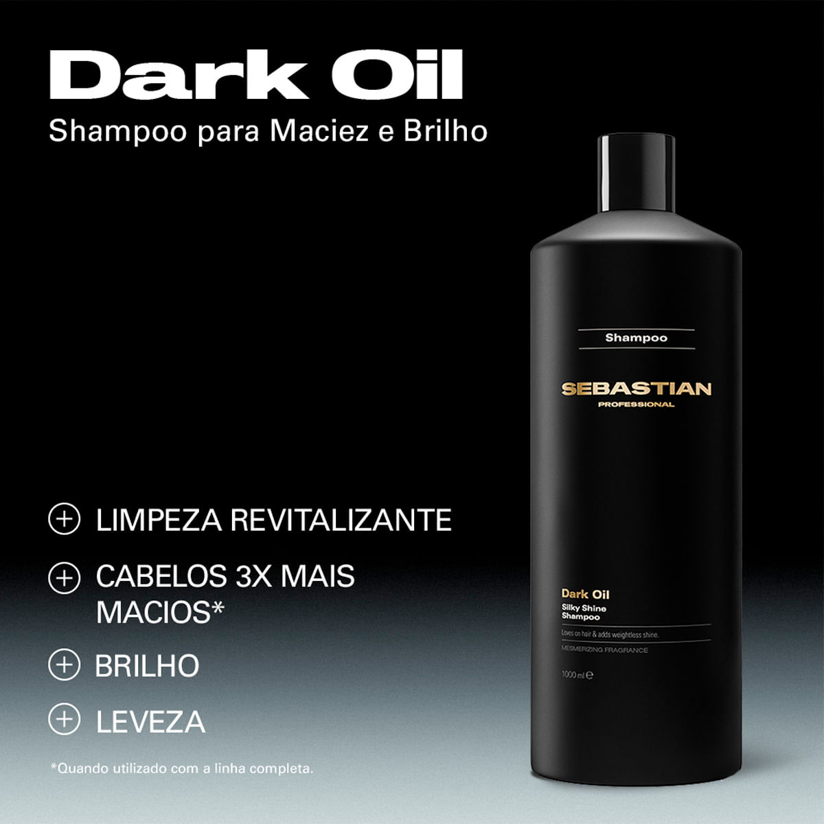 Kit Dark Oil Sebastian Professional Shampoo 1L + Máscara Capilar 145ml