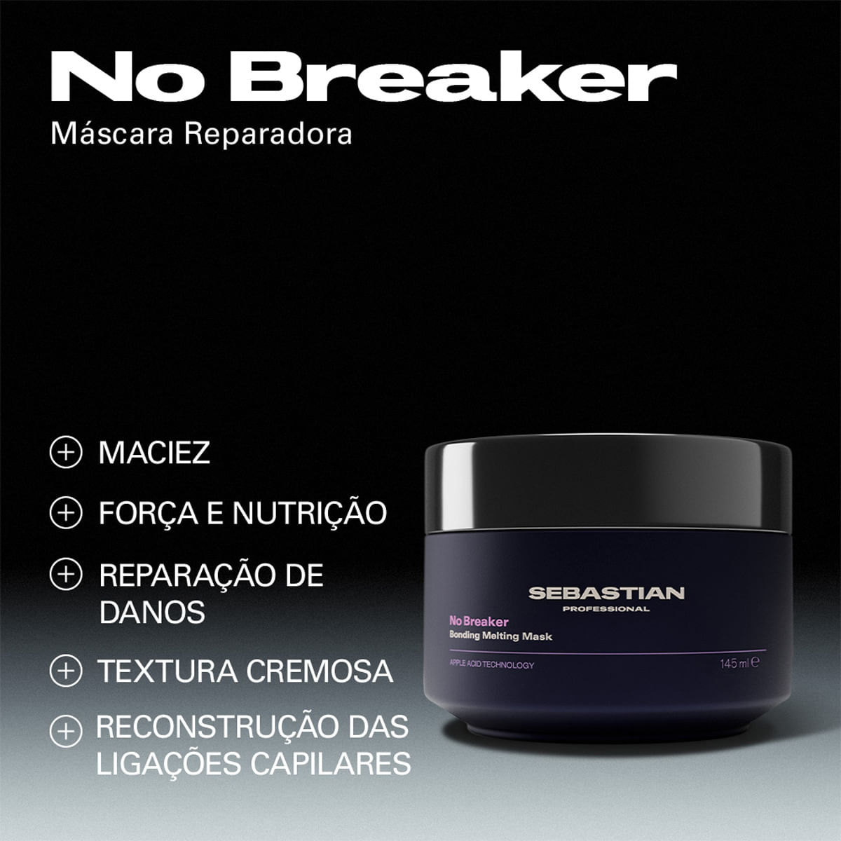 Kit No Breaker Sebastian Professional Shampoo 280ml + Máscara Capilar 145ml + Leave-in 100ml