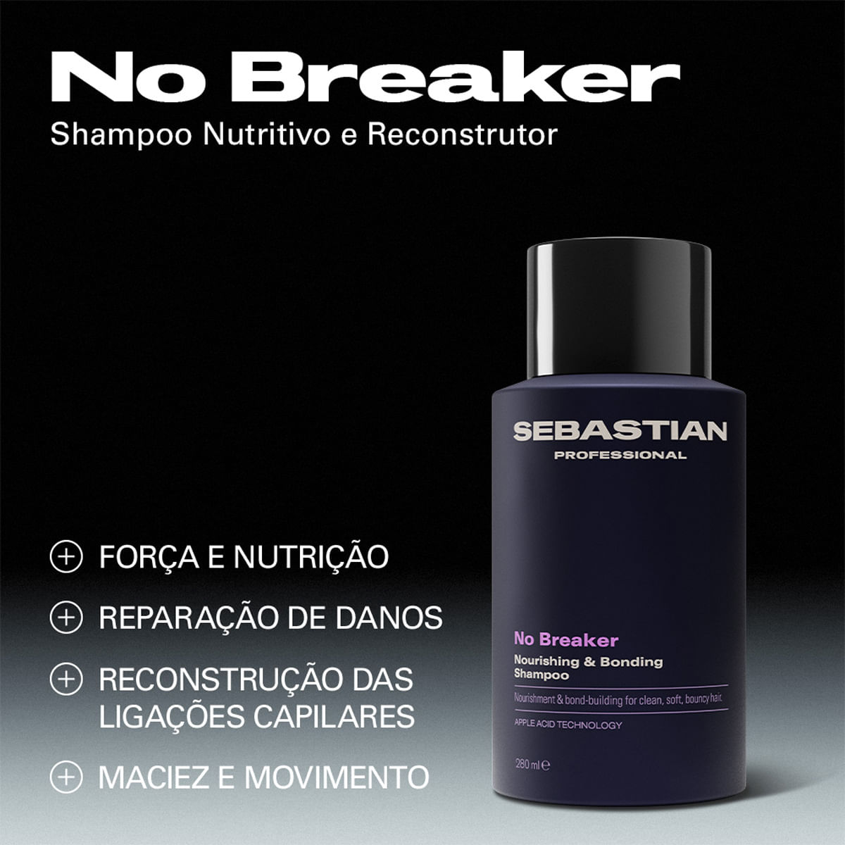 Kit No Breaker Sebastian Professional Shampoo 280ml + Máscara Capilar 145ml + Leave-in 100ml