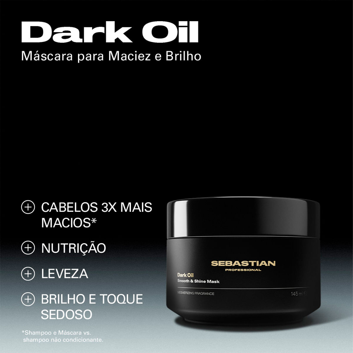Kit Dark Oil Sebastian Professional Máscara Capilar 145ml + Óleo Capilar 100ml