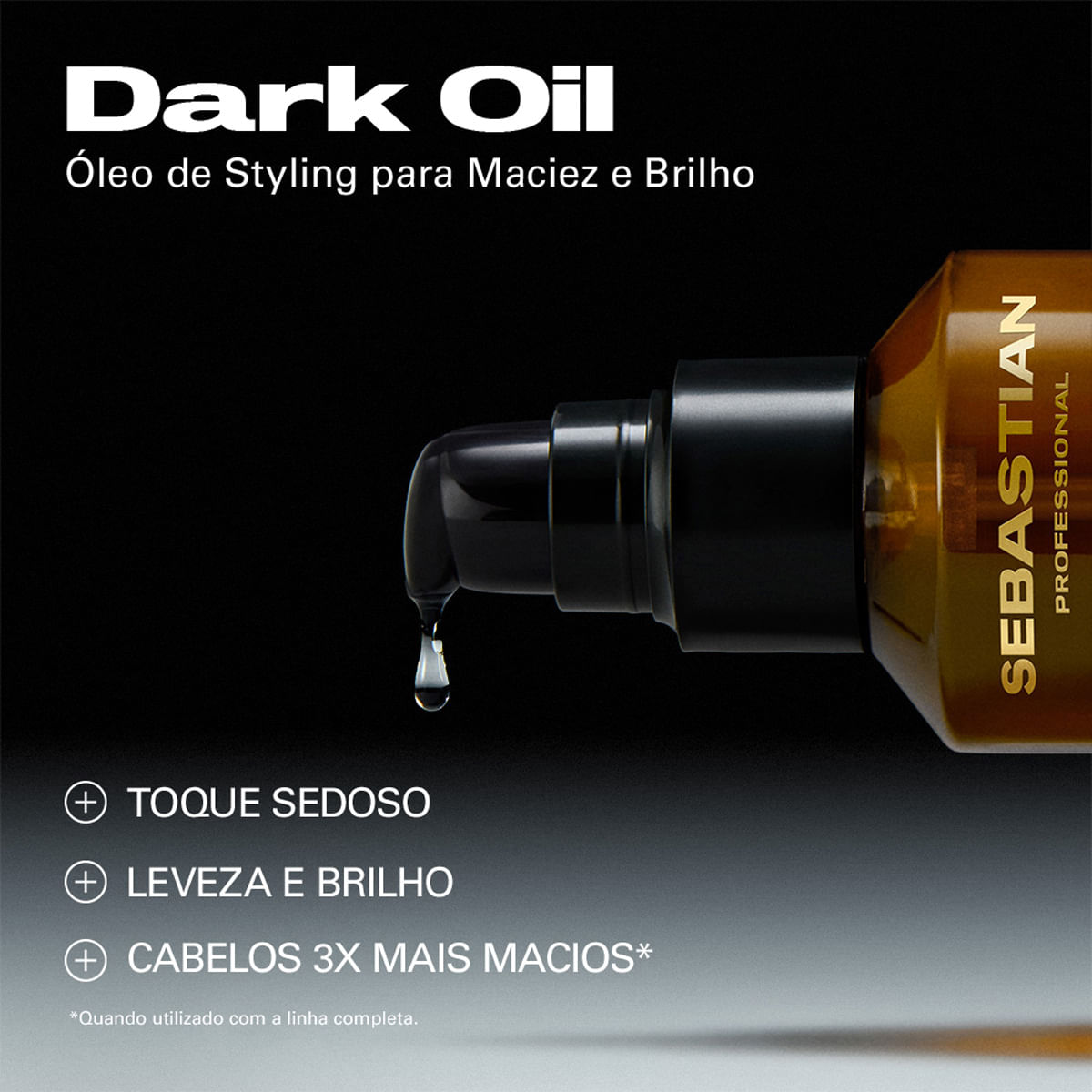 Kit Dark Oil Sebastian Professional Máscara Capilar 145ml + Óleo Capilar 100ml