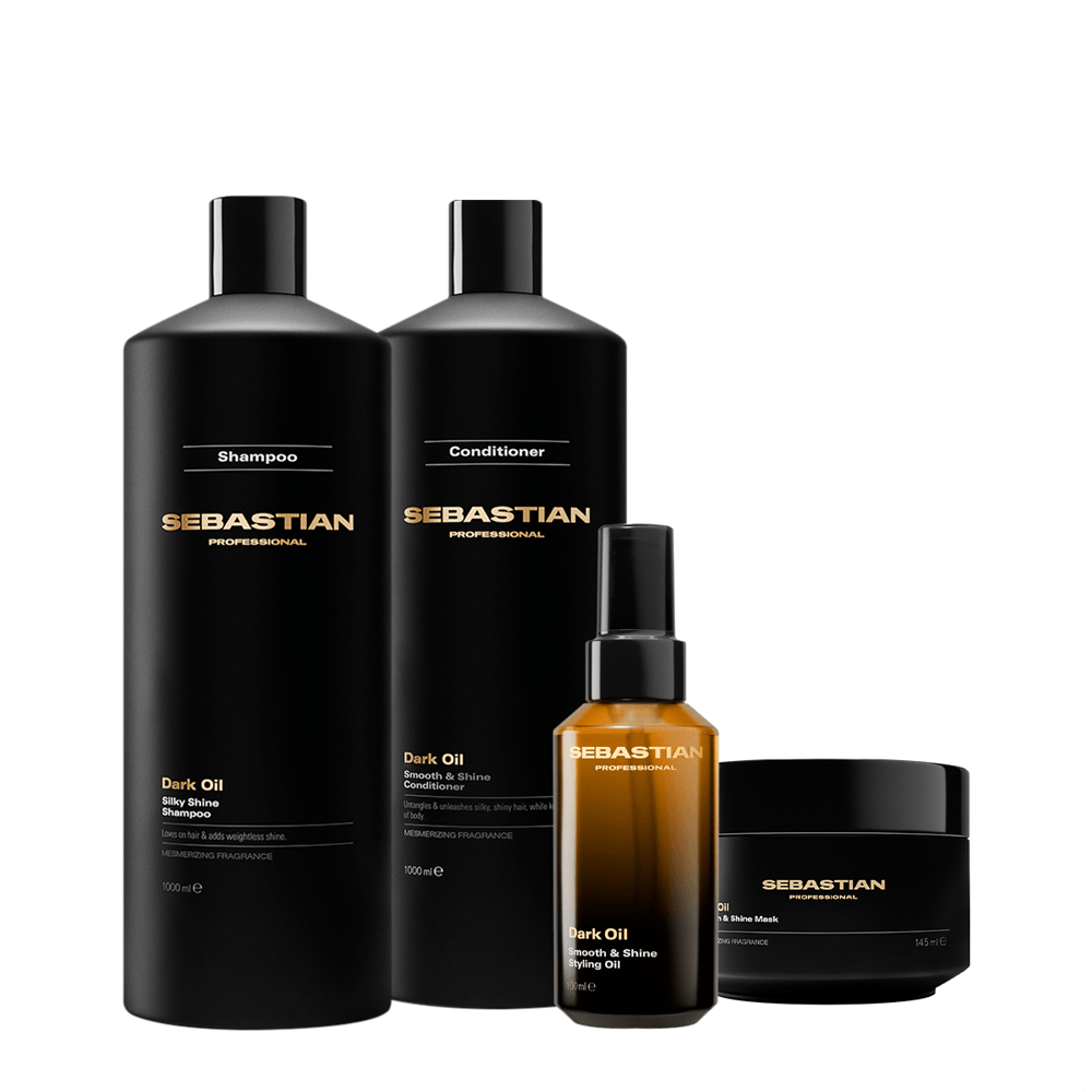Kit Dark Oil Sebastian Professional Shampoo 1l + Condicionador 1l + Máscara Capilar 145ml + Óleo Capilar 95m