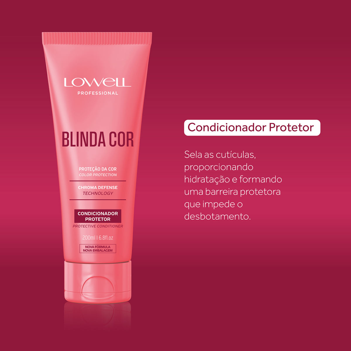 Kit Blinda Cor Lowell Shampoo 240ml + Condicionador 200ml + Máscara Capilar 240g
