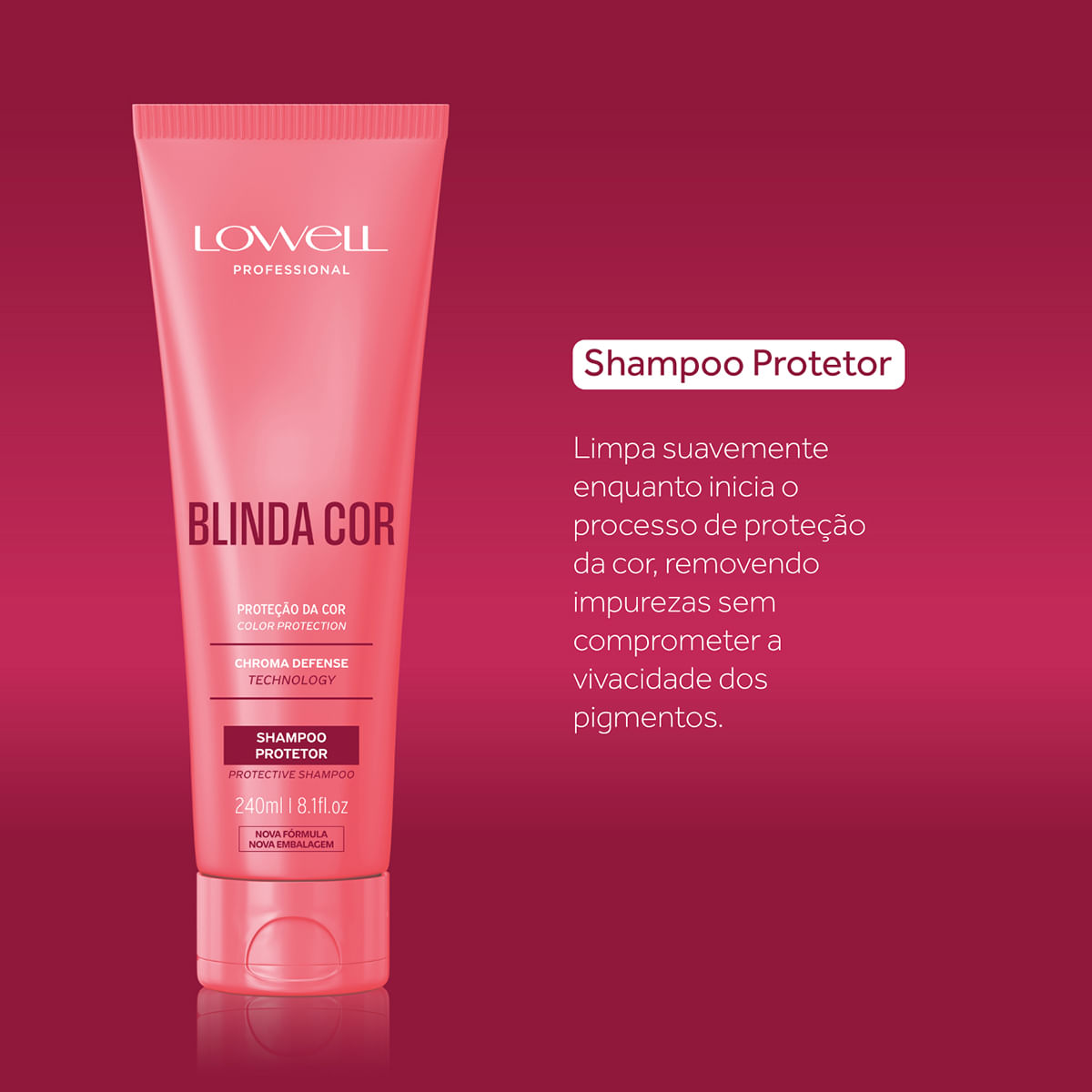 Kit Blinda Cor Lowell Shampoo 240ml + Máscara 240g