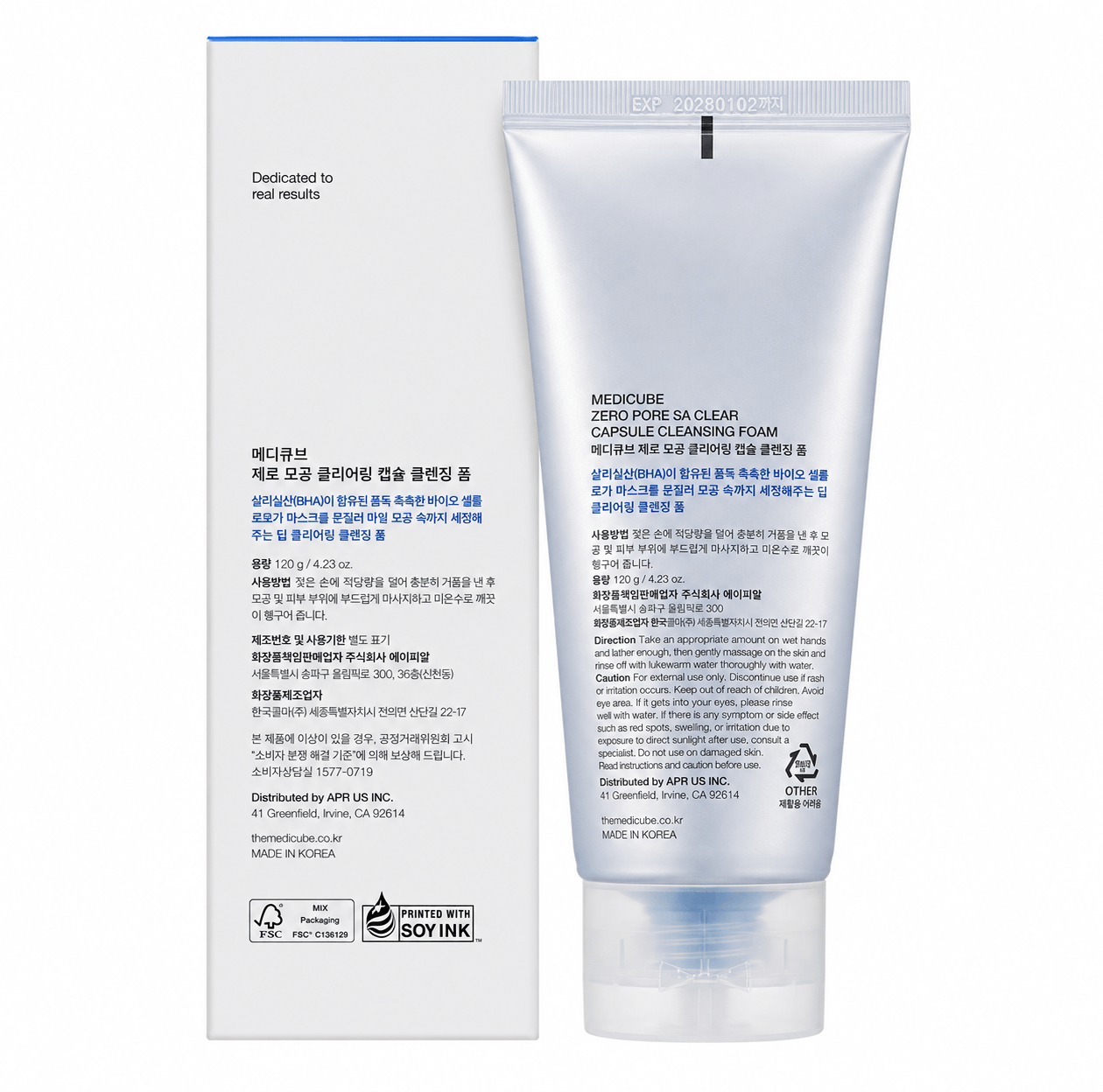 Espuma de Limpeza Facial Zero Pore SA Clear Capsule Medicube 120g