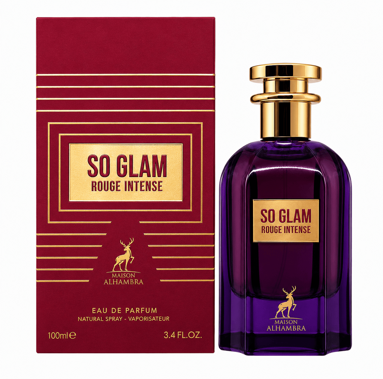 Perfume Árabe Feminino So Glam Rouge Intense Eau de Parfum Maison Alhambra 100ml