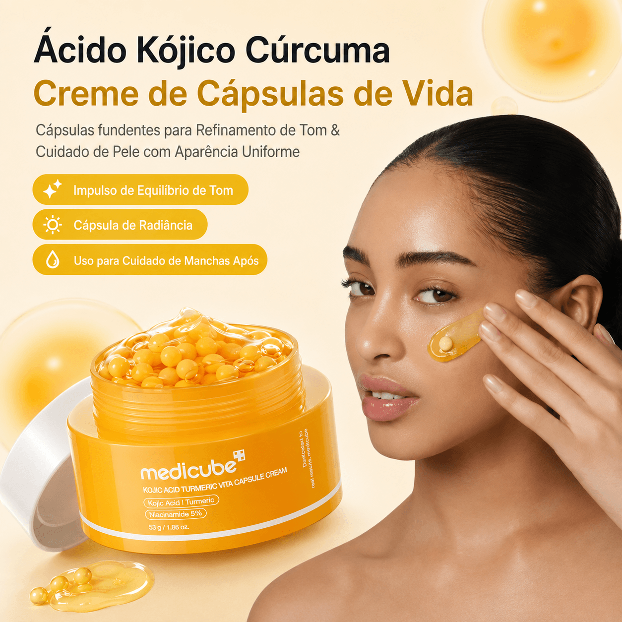 Creme Facial Kojic Acid Turmeric Vita Capsule Cream Medicube 53g