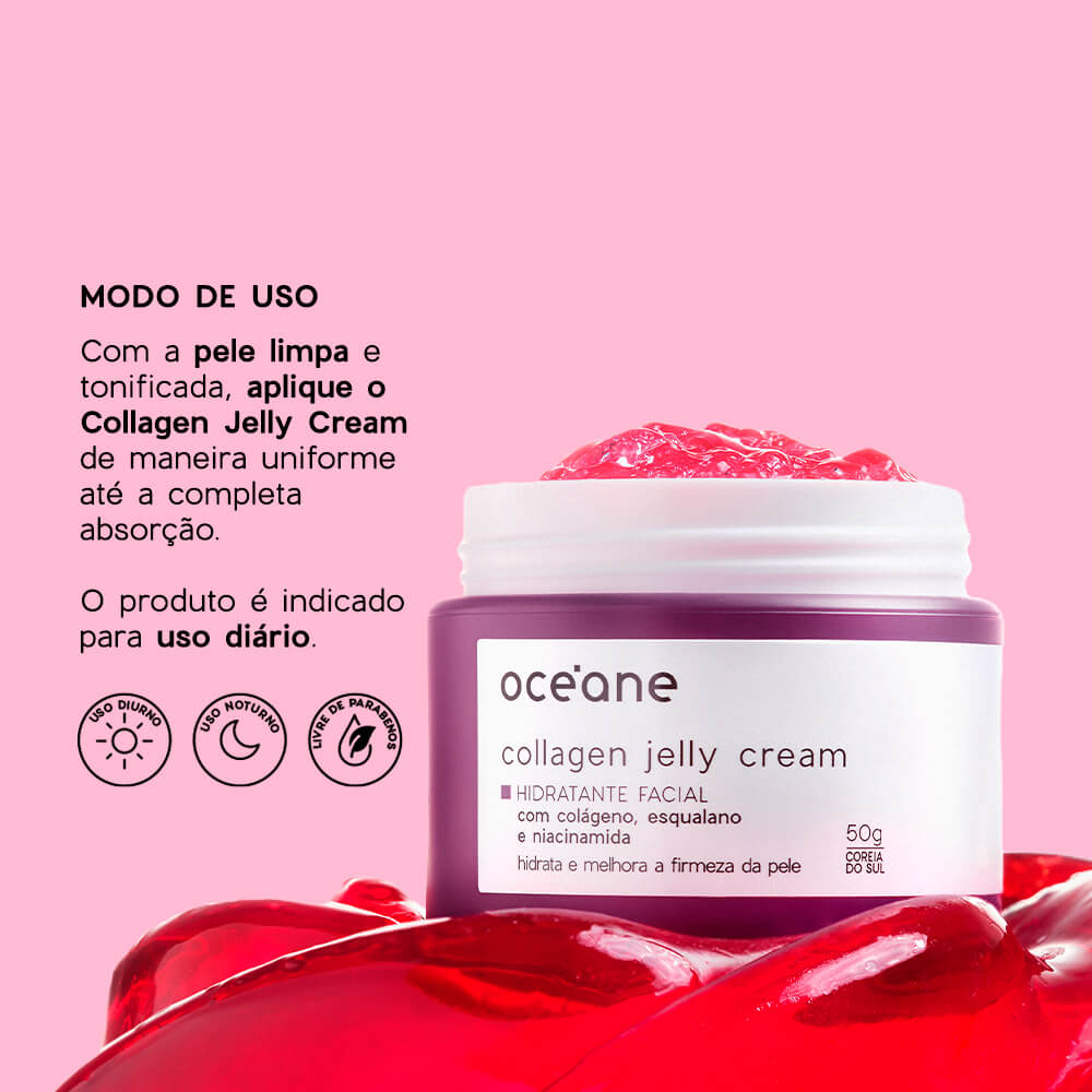 Gel Hidratante Facial Com Colágeno Collagen Jelly Cream 50g