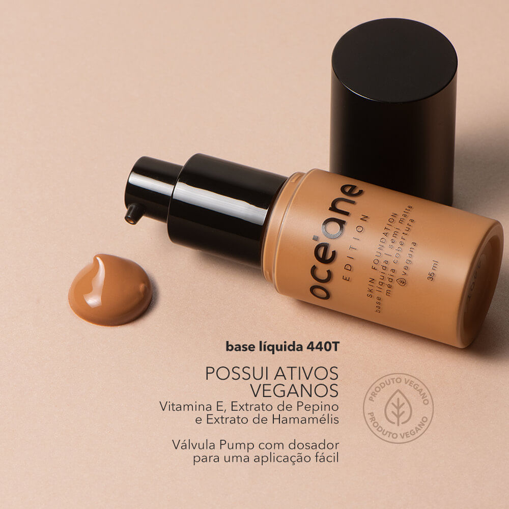 Kit Océane Edition Base Líquida 440t + Corretivo Líquido Tan + Pó Solto