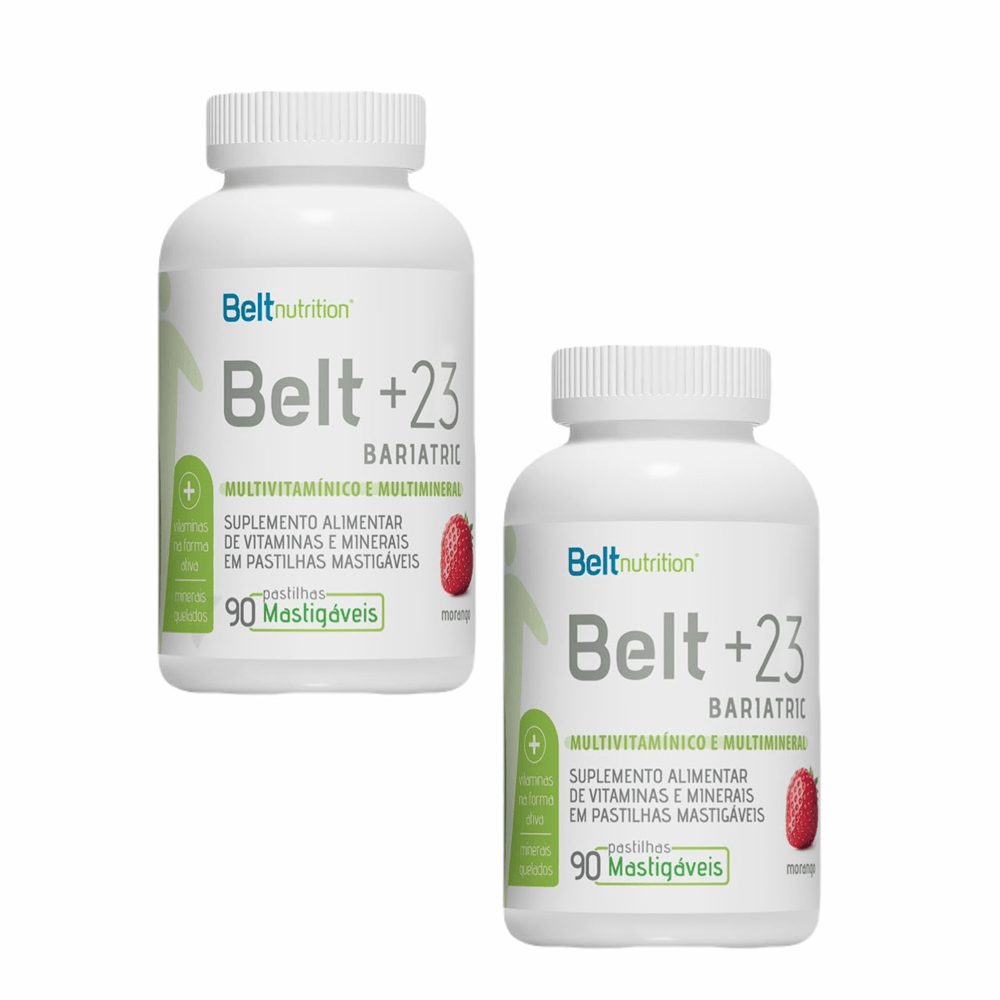 Kit 2 Belt+23 Bariatric-sabor Morango 90 Pastilhas Mastigáveis