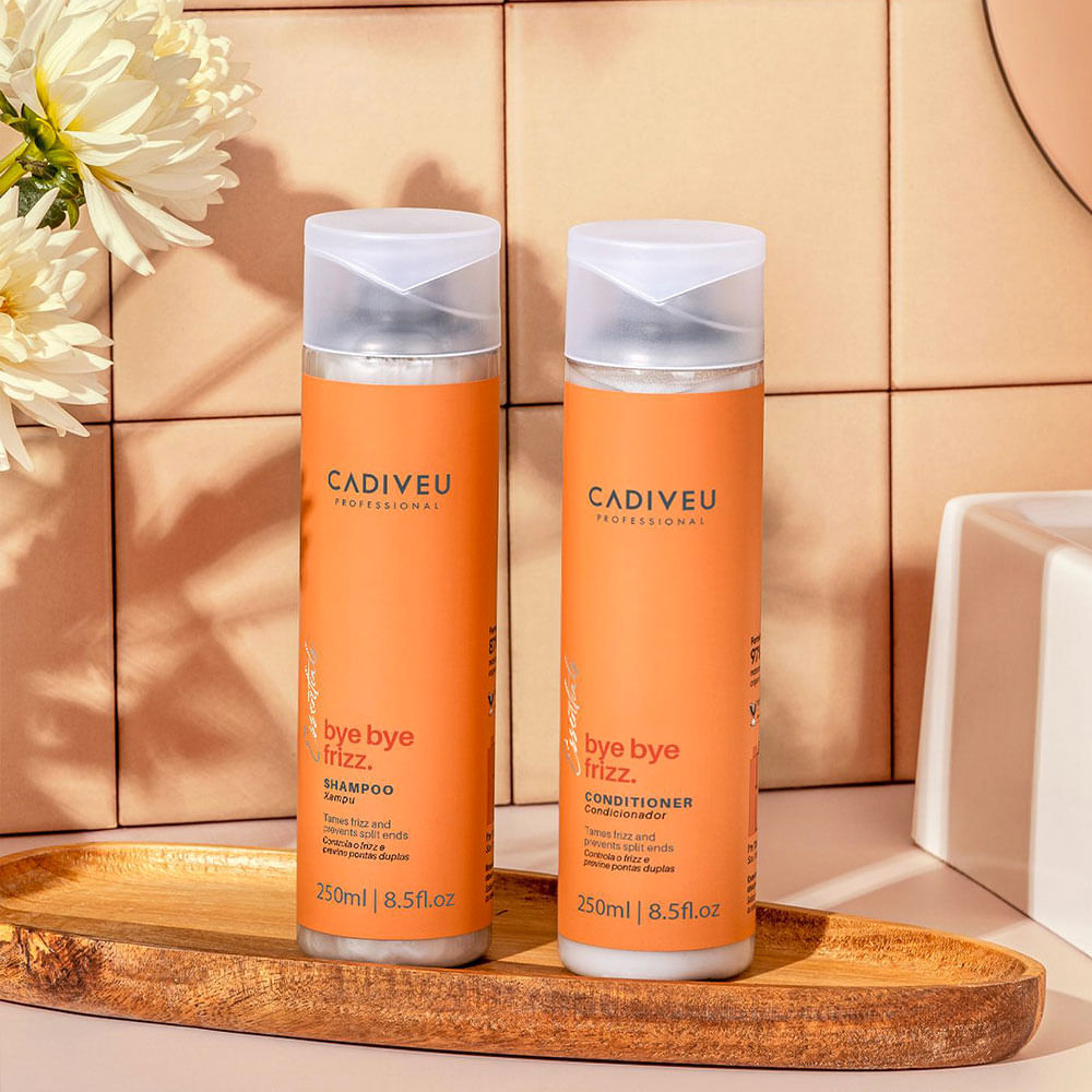 Kit Bye Bye Frizz Cadiveu Professional Shampoo 250ml + Condicionador 250ml + Óleo Capilar 110ml