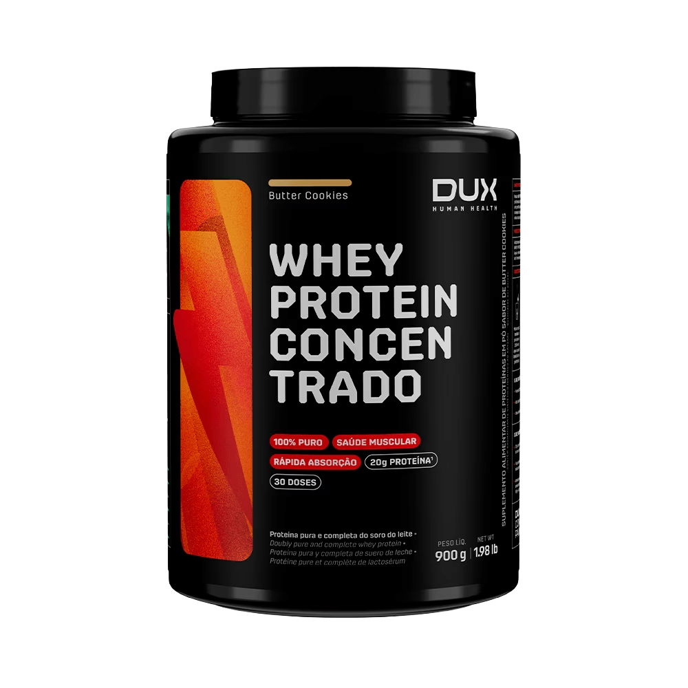 Pote Whey Protein Concentrado Company Dux 900g Sabor Butter Cookies