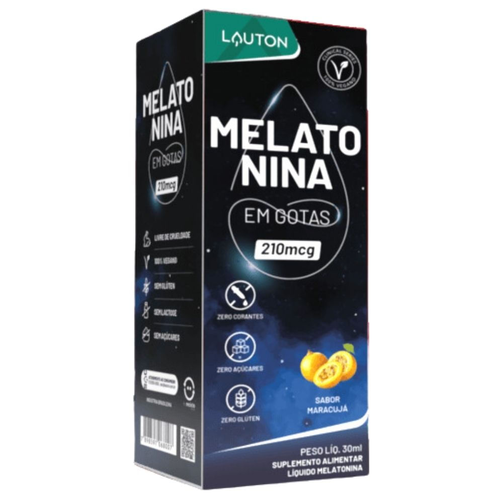 Melatonina Premium em Gotas Lauton 30ml Sabor Maracujá