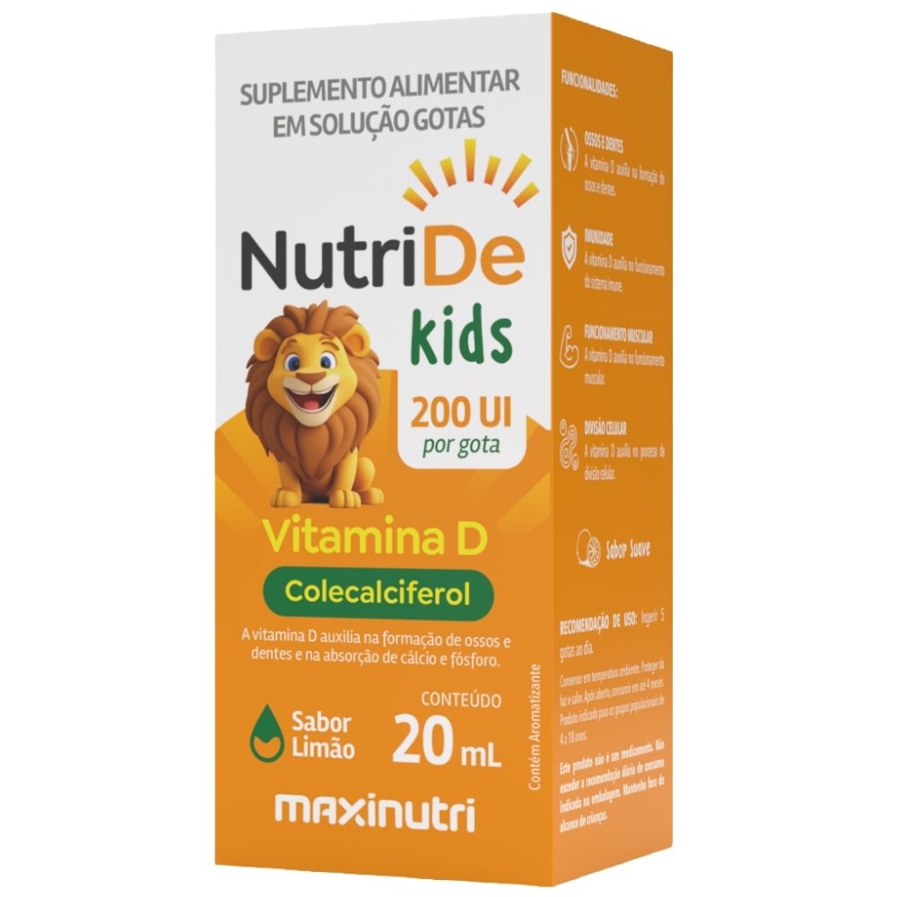 Vitamina D3 Kids NutriDE Maxinutri 20ml Sabor Limão