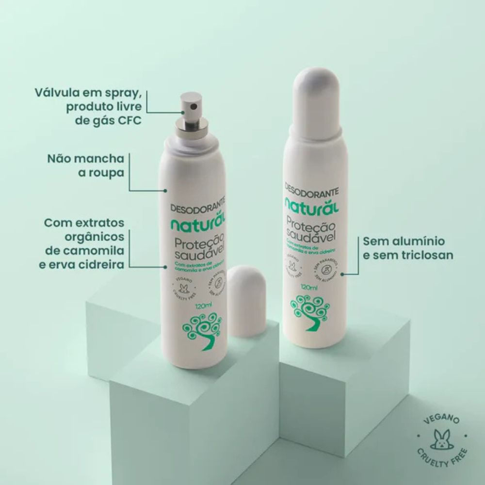 Desodorante Natural com Camomila e Erva Cidreira Orgânico Natural 120ml