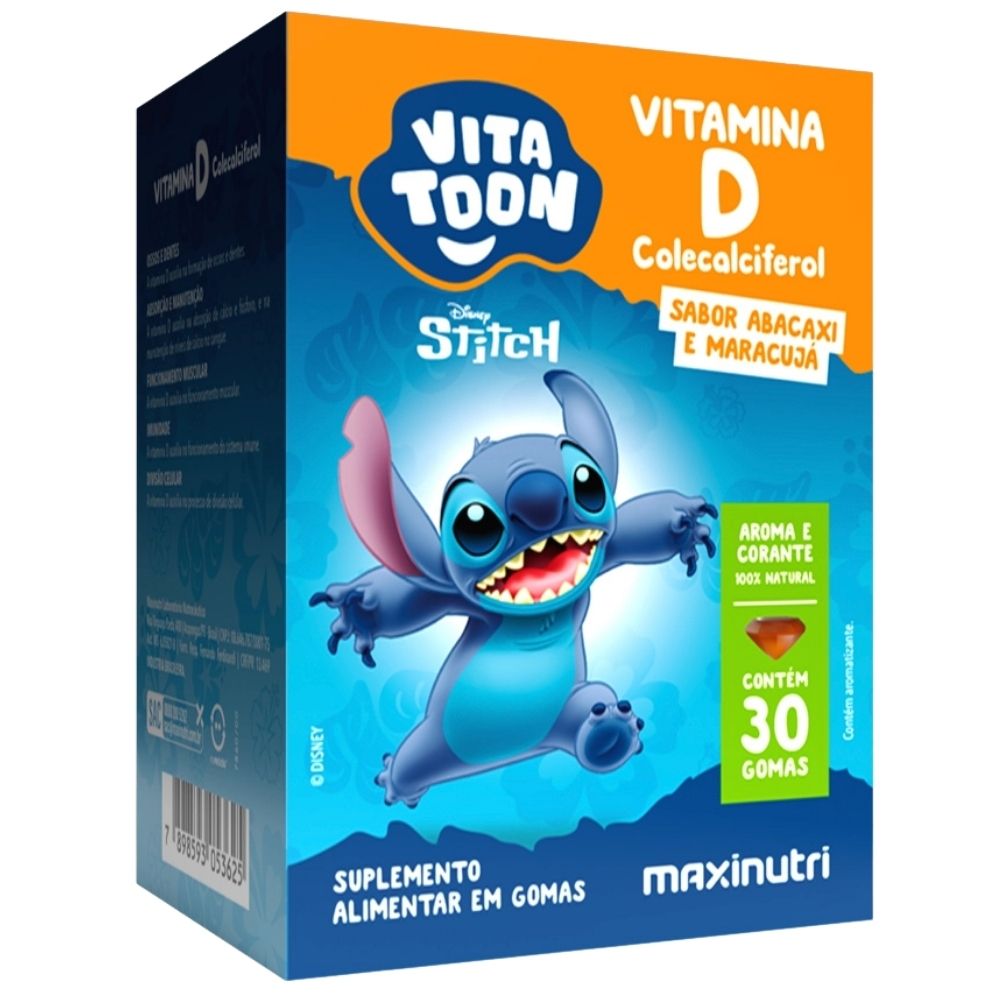 Vitamina D3 Kids Vitatton Stitch Maxinutri 30 Gomas