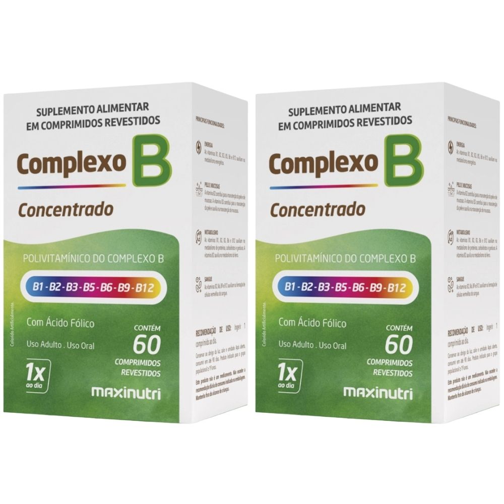 Kit 2 Complexo B Concentrado Maxinutri 60 Comprimidos