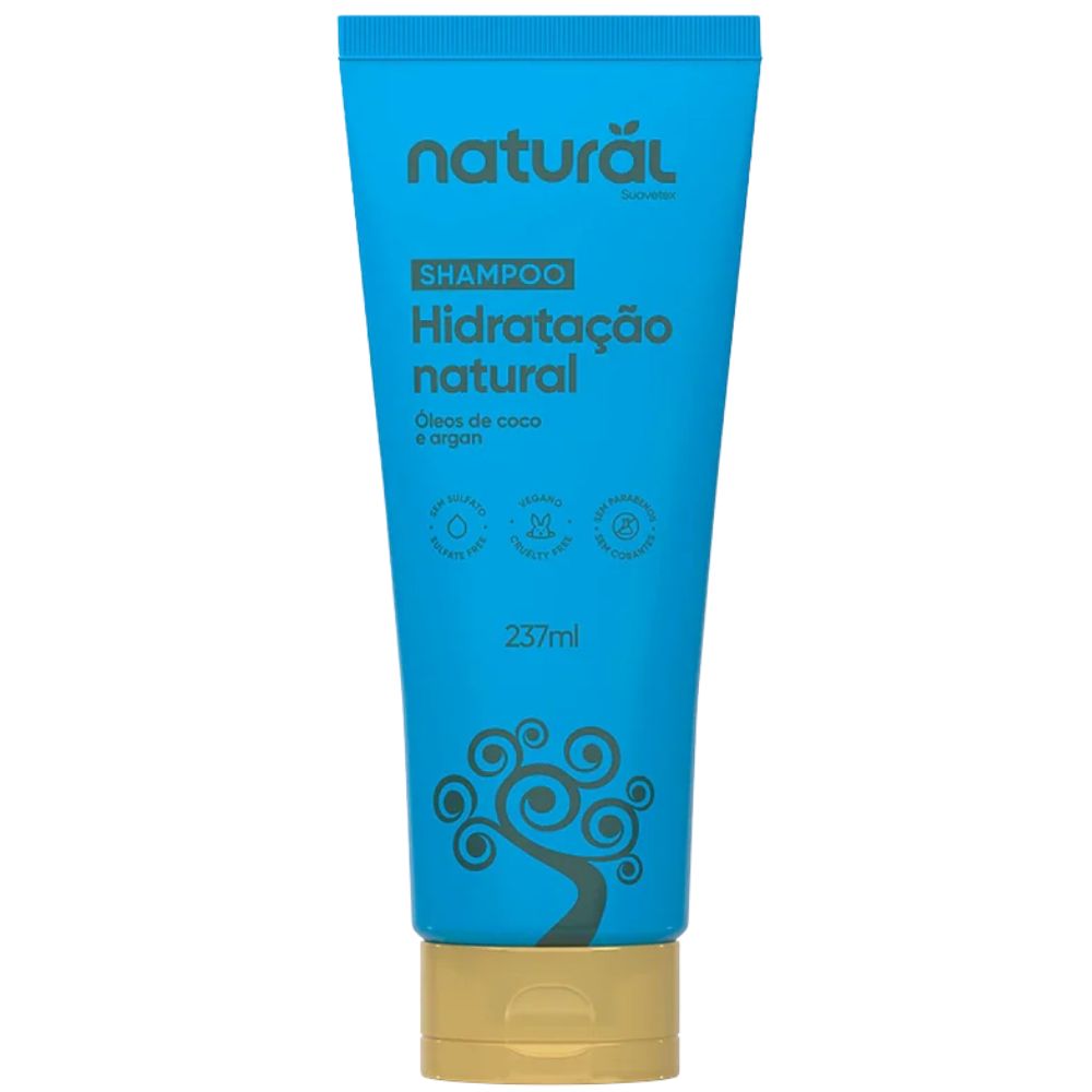Shampoo Natural com Óleo de Coco e Argan Orgânico Natural 237ml