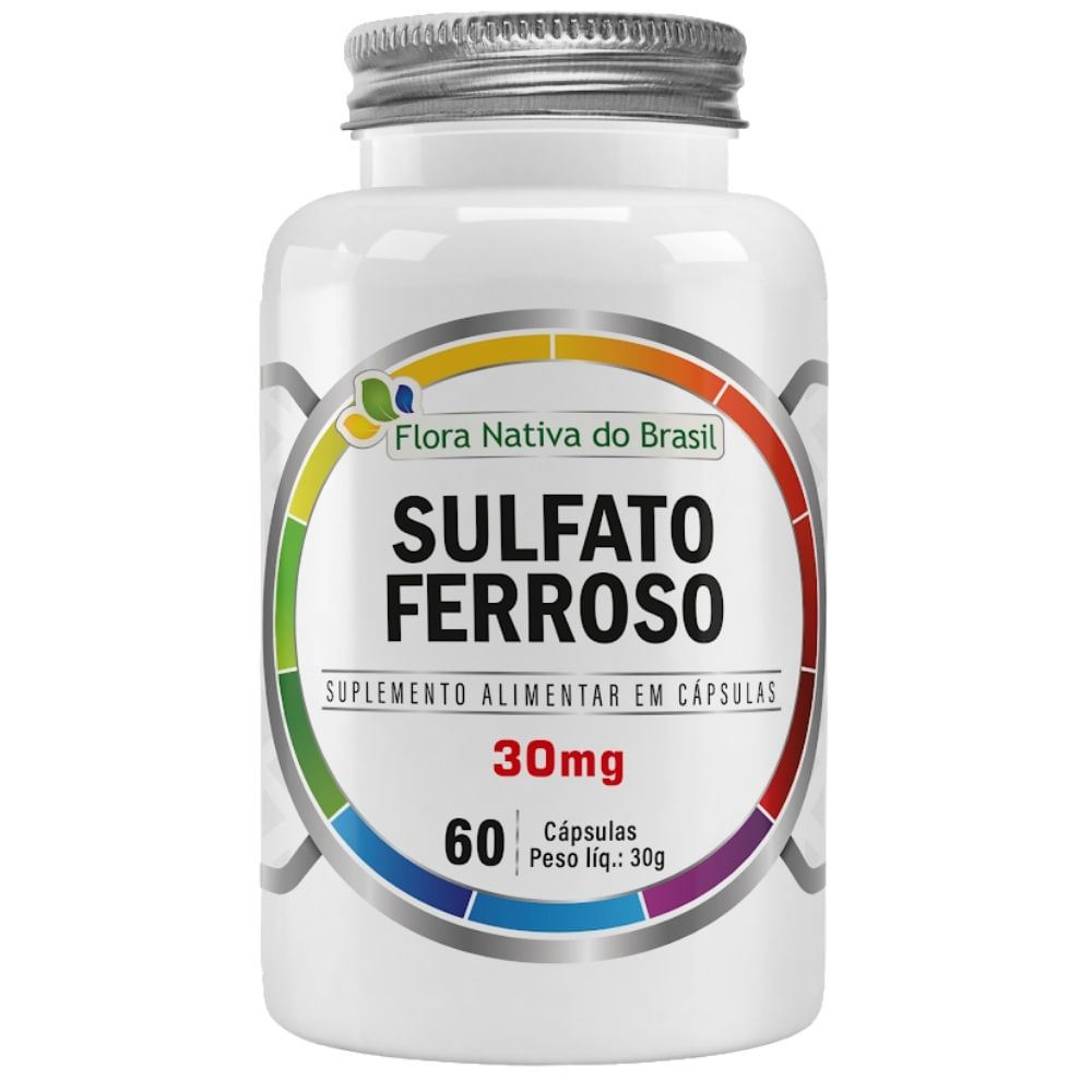 Sulfato Ferroso 214% IDR Flora Nativa 60 Cápsulas