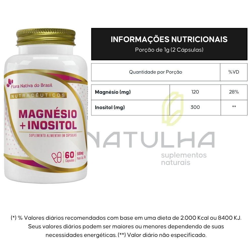 Magnésio + Inositol Flora Nativa 60 Cápsulas