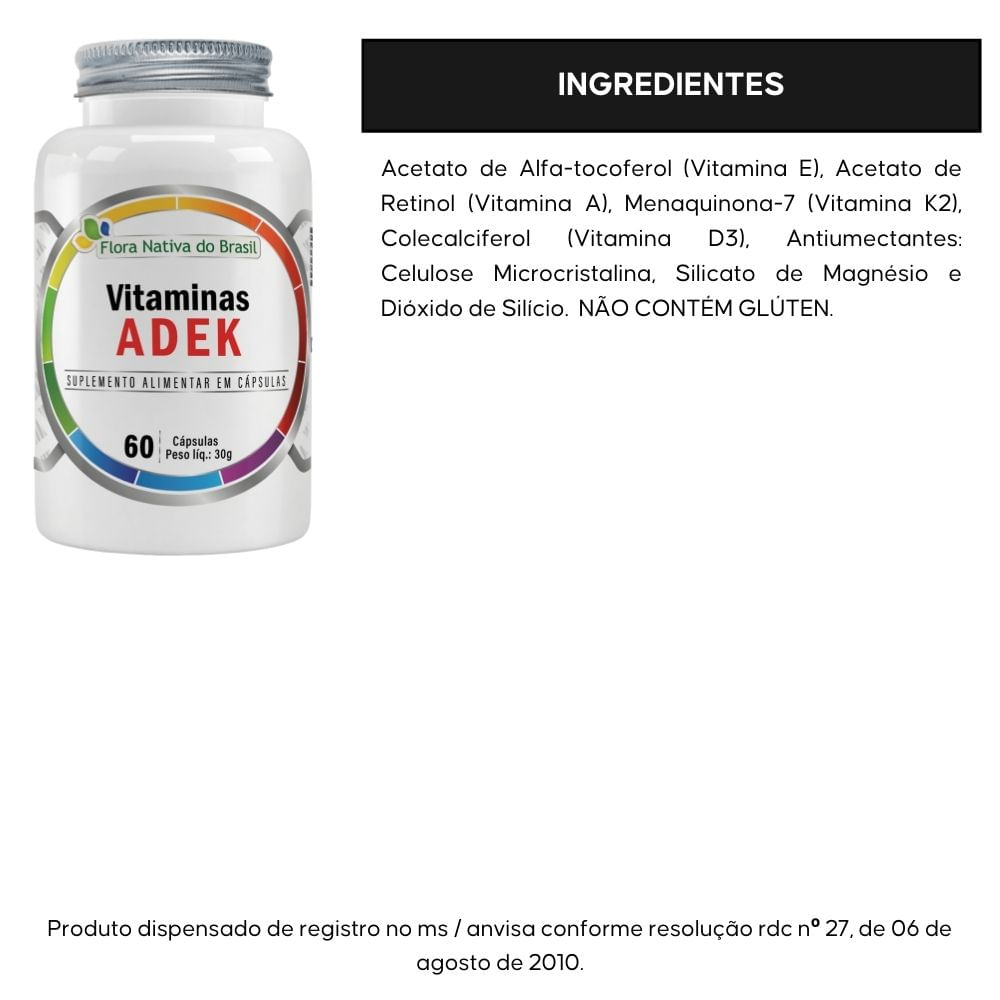 Vitaminas ADEK Flora Nativa 60 Cápsulas