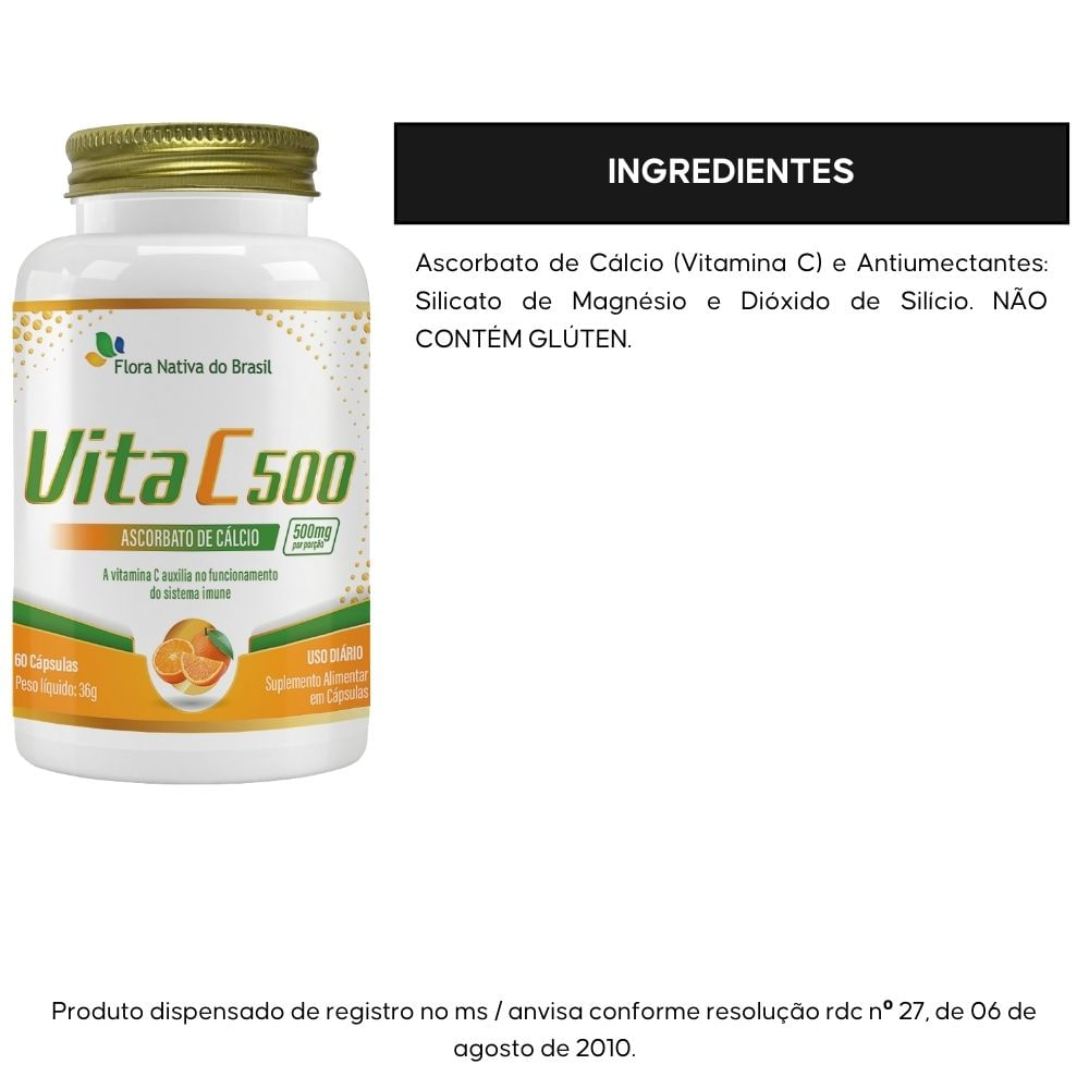 Vitamina C 500mg Flora Nativa 60 Cápsulas
