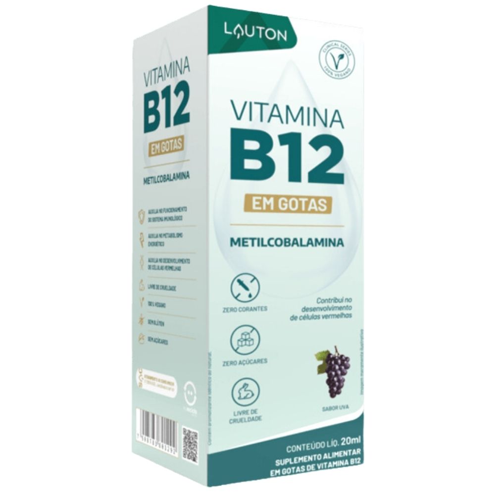 Vitamina B12 Premium Metilcobalamina Lauton Em Gotas 20ml
