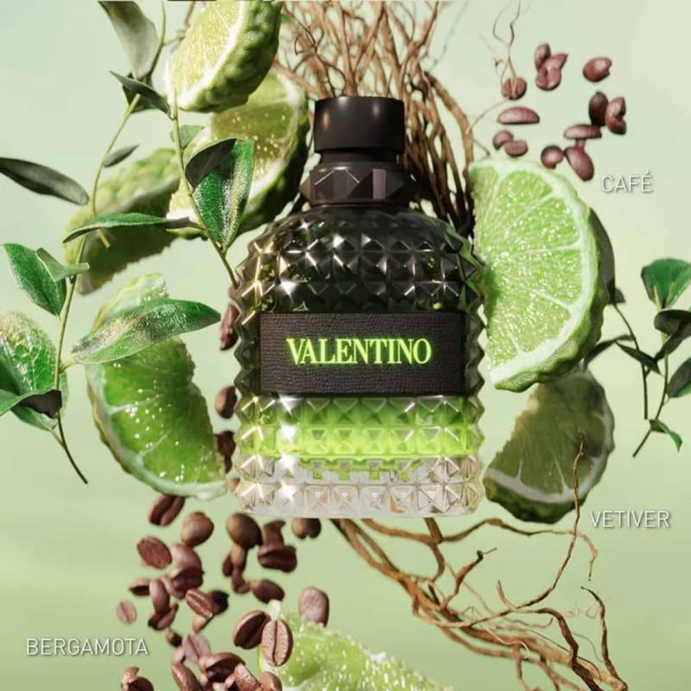 Perfume Masculino Born In Roma Green Stravaganza Uomo Valentino Eau de Toilette 100ml