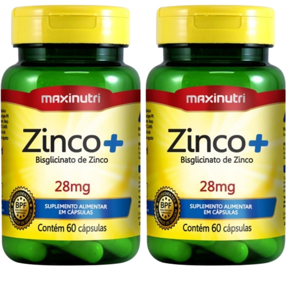 Kit 2 Zinco+ 28mg 255% IDR Maxinutri 60 Cápsulas