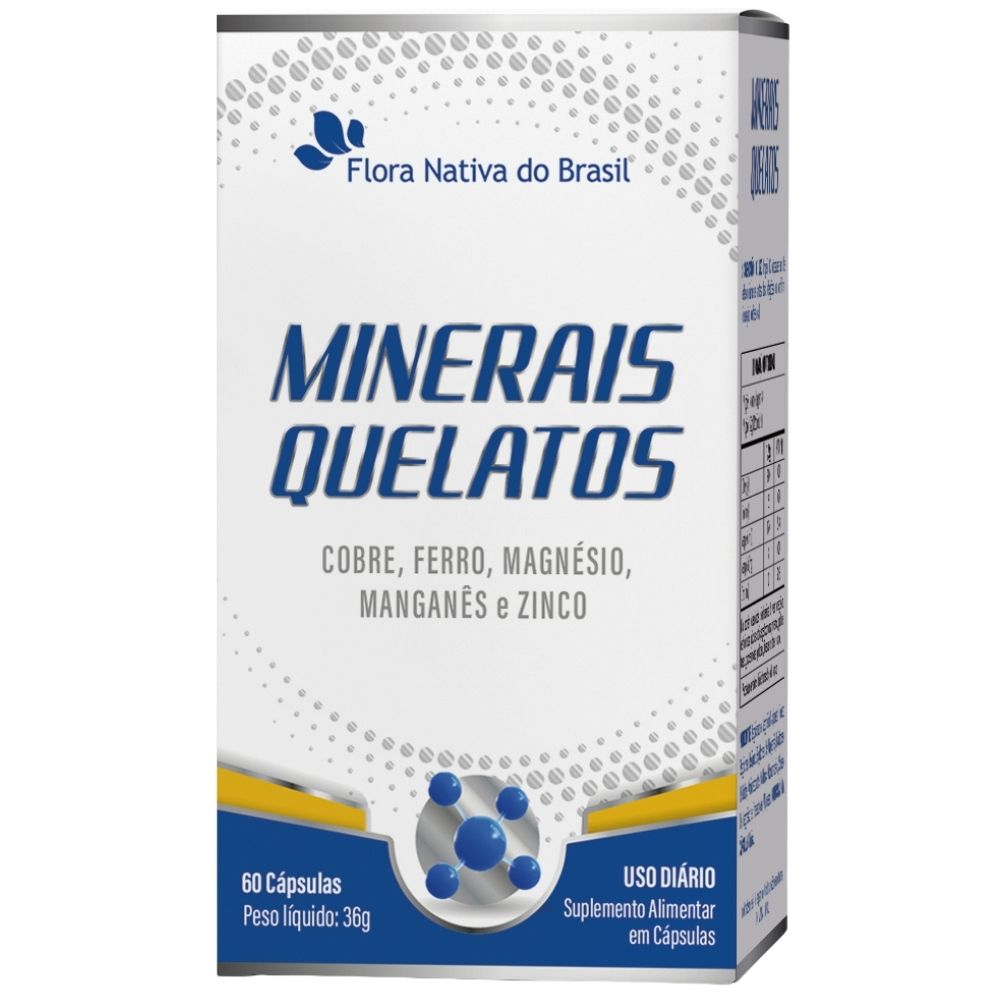 Minerais Quelatos Flora Nativa 60 Cápsulas