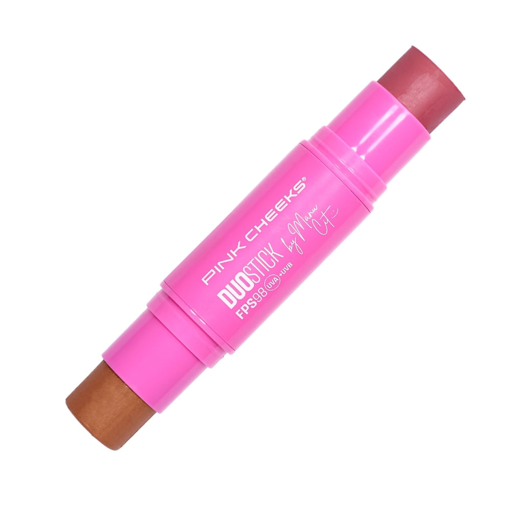 Duo Stick Bronzer e Blush by Manu Cit FPS 98 FPUVA 46 Pink Cheeks Cor Malva e Bronzer Orla