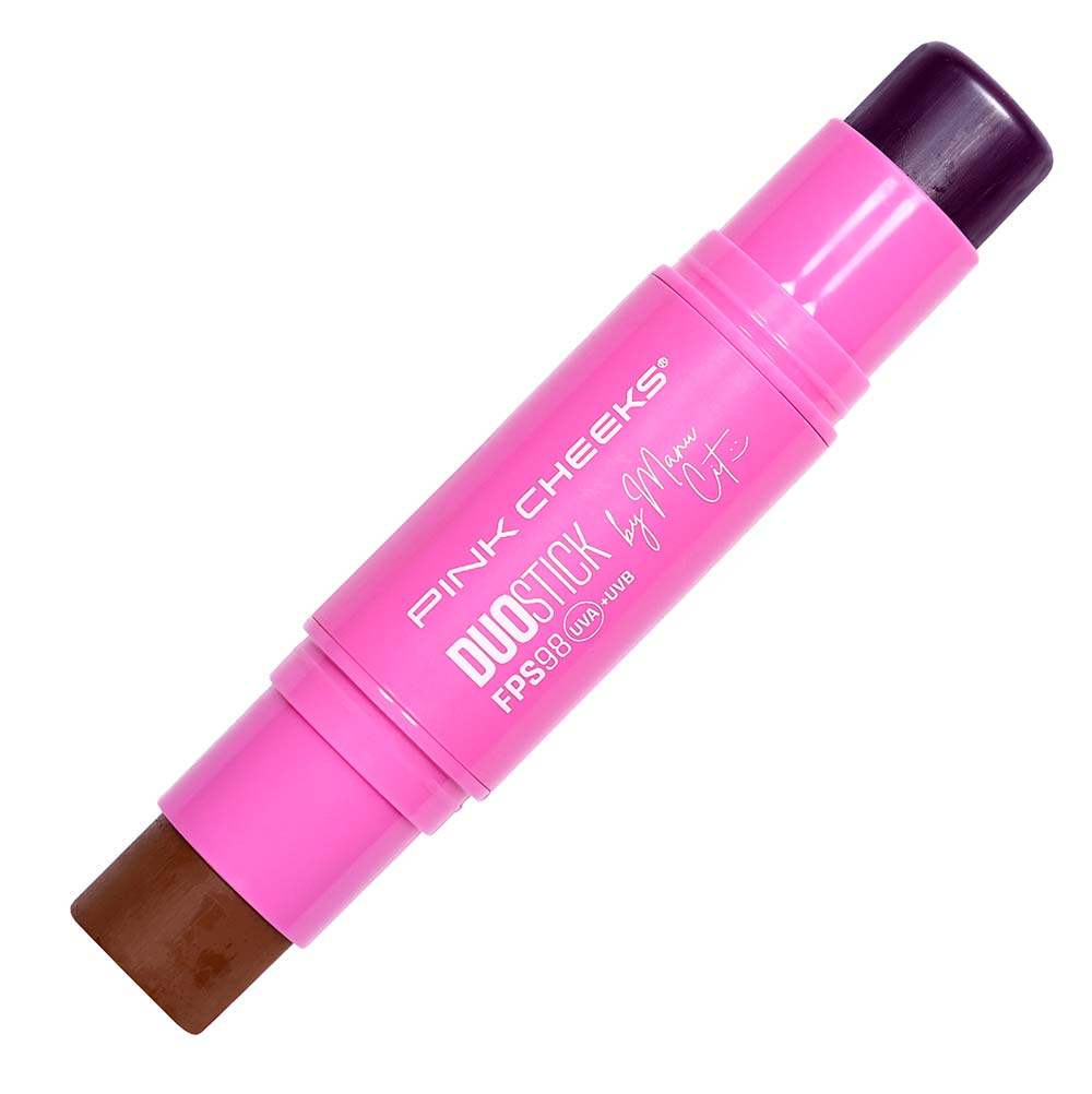 Duo Stick Bronzer e Blush by Manu Cit FPS 98 FPUVA 46 Pink Cheeks Cor Ameixa e Bronzer Litoral
