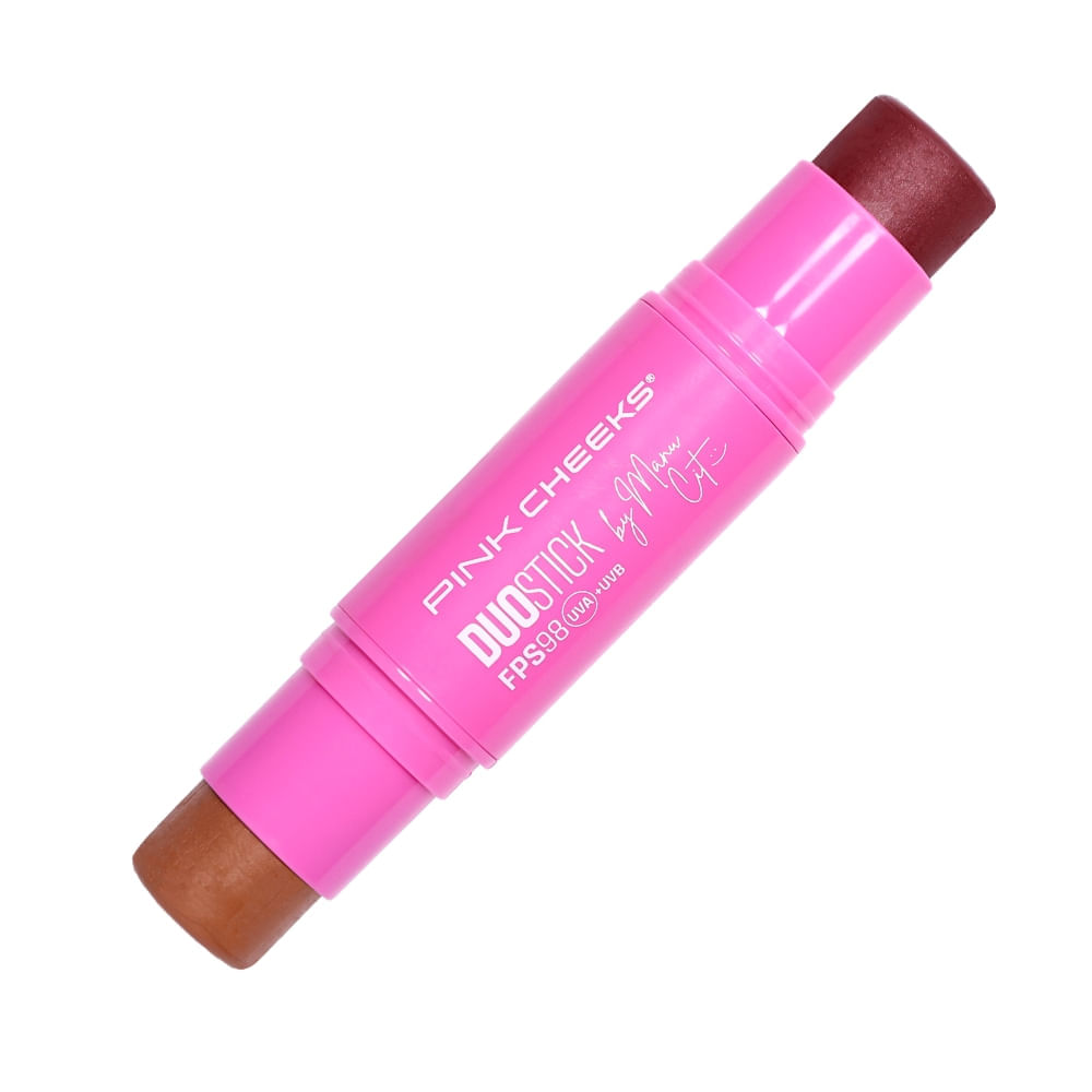 Duo Stick Bronzer e Blush by Manu Cit FPS 98 FPUVA 46 Pink Cheeks Cor Rouge e Bronzer Duna