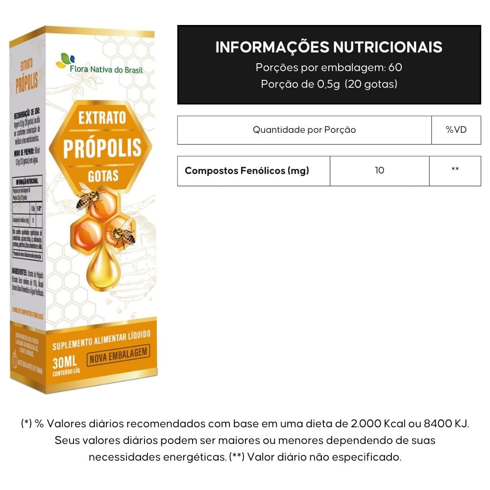 Extrato de Própolis Flora Nativa Em gotas 30ml