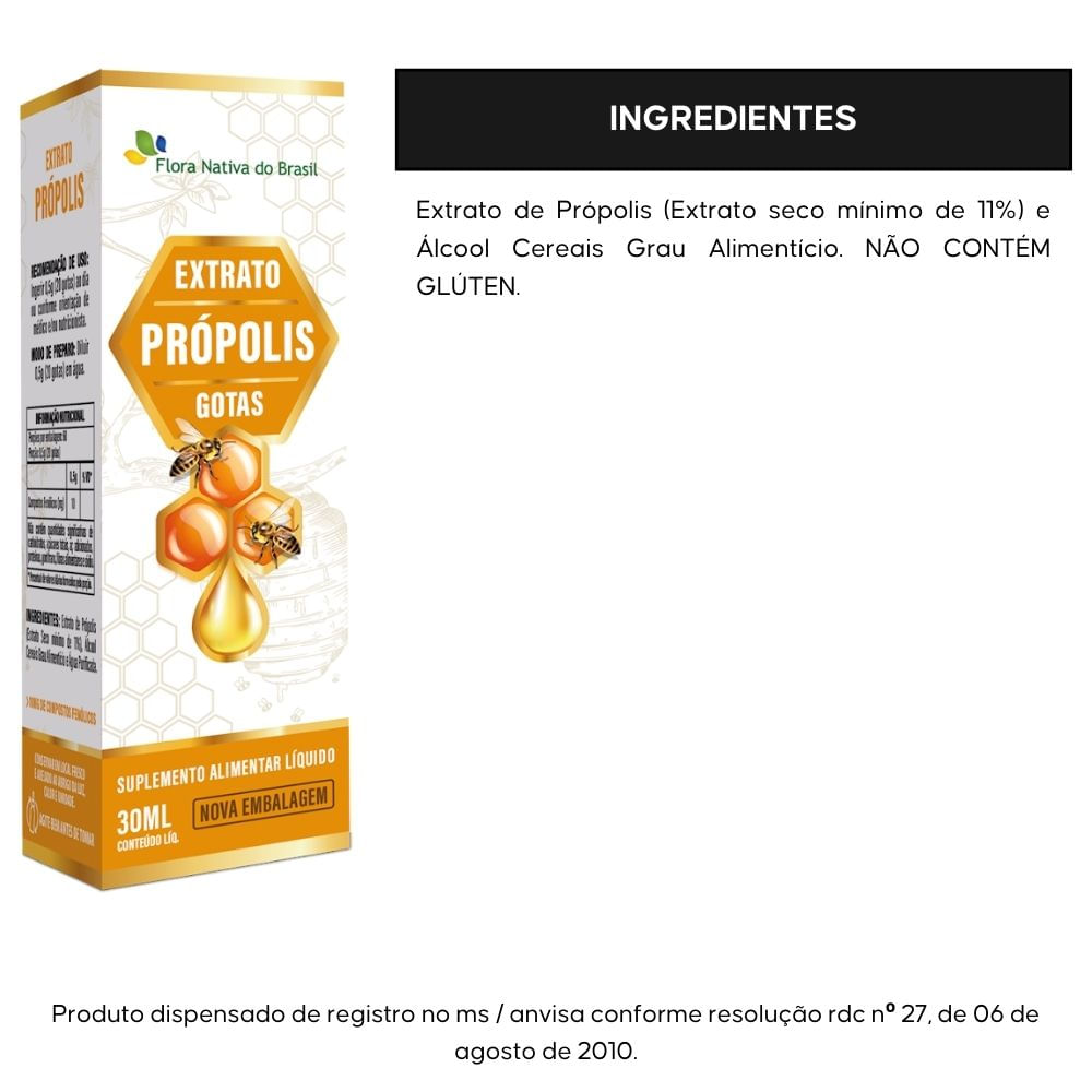 Extrato de Própolis Flora Nativa Em gotas 30ml