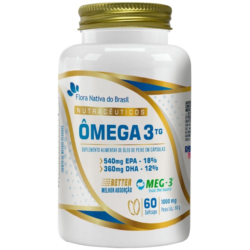 Ômega 3 TG MEG-3 1000mg Flora Nativa 60 Softcaps