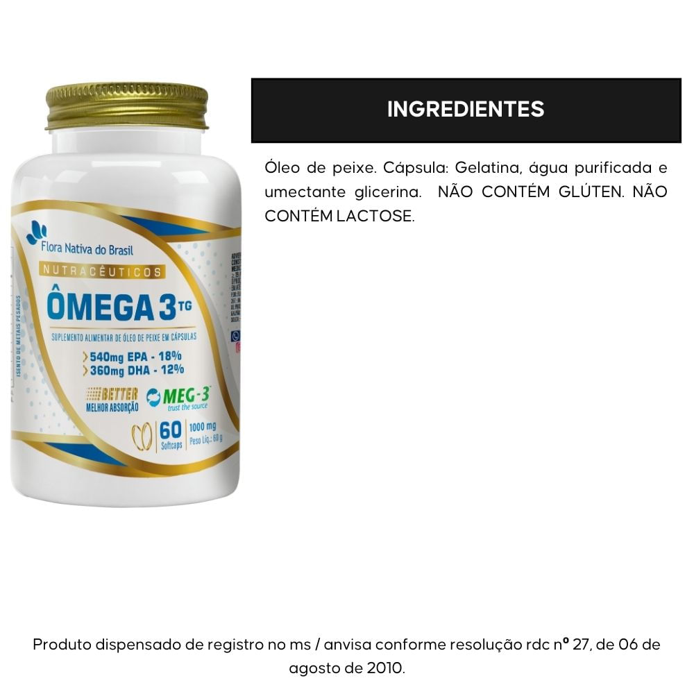 Ômega 3 TG MEG-3 1000mg Flora Nativa 60 Softcaps