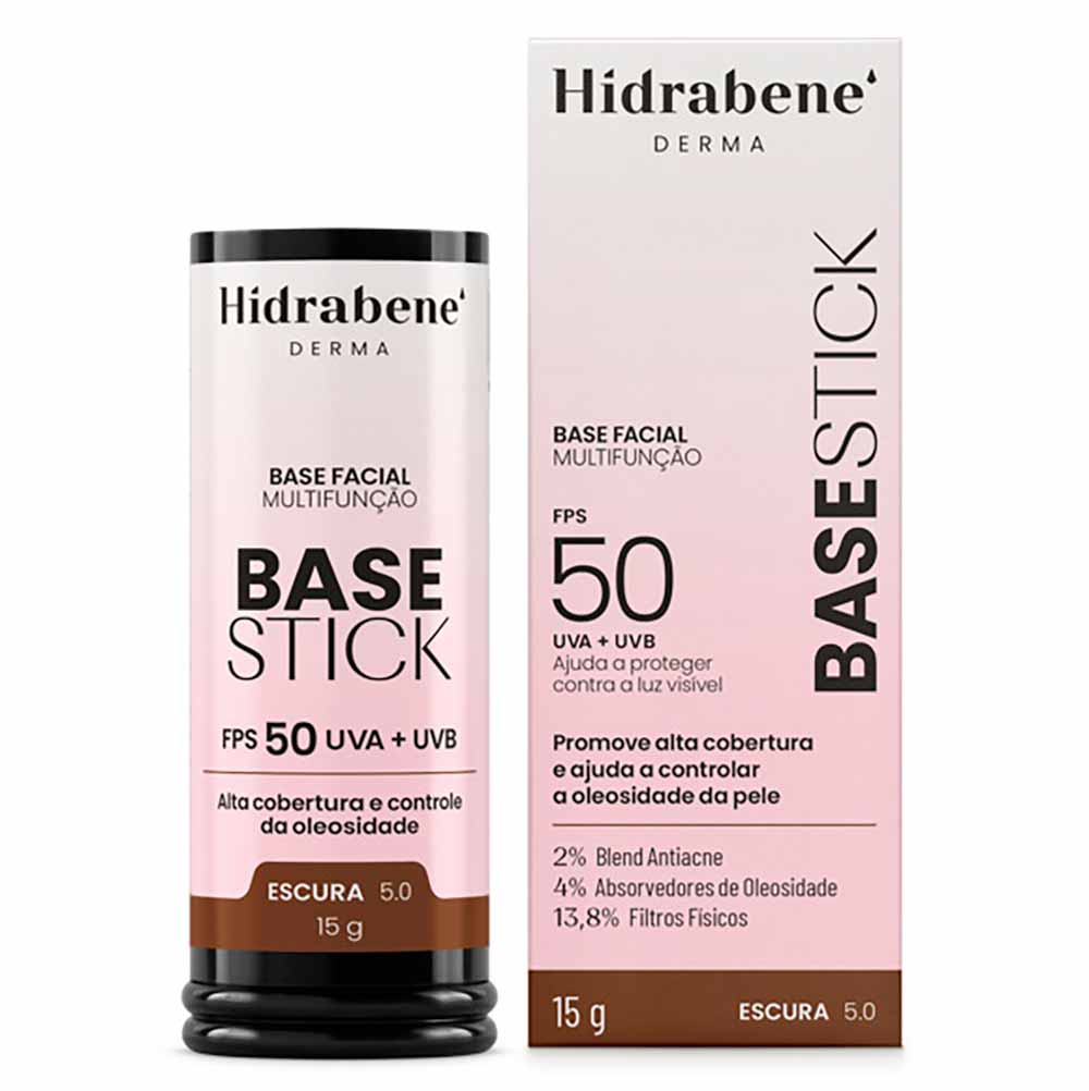 Base Stick Multifunção Hidrabene FPS 50 15g Cor Escura 5.0
