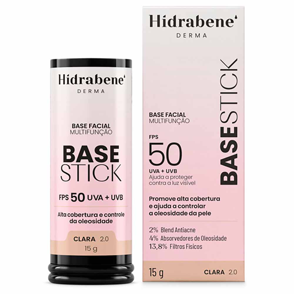 Base Stick Multifunção Hidrabene FPS 50 15g Cor Clara 2.0