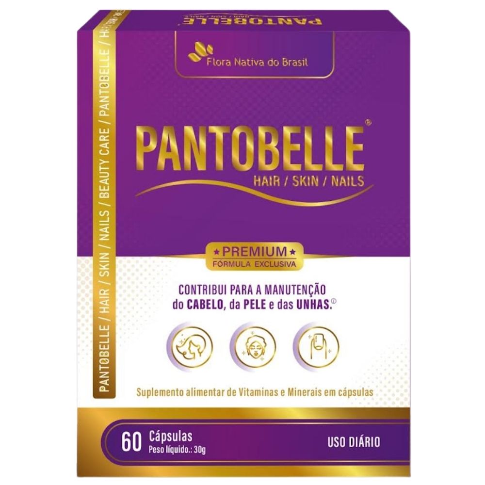 Pantobelle Hair Skin & Nails Flora Nativa 60 Cápsulas