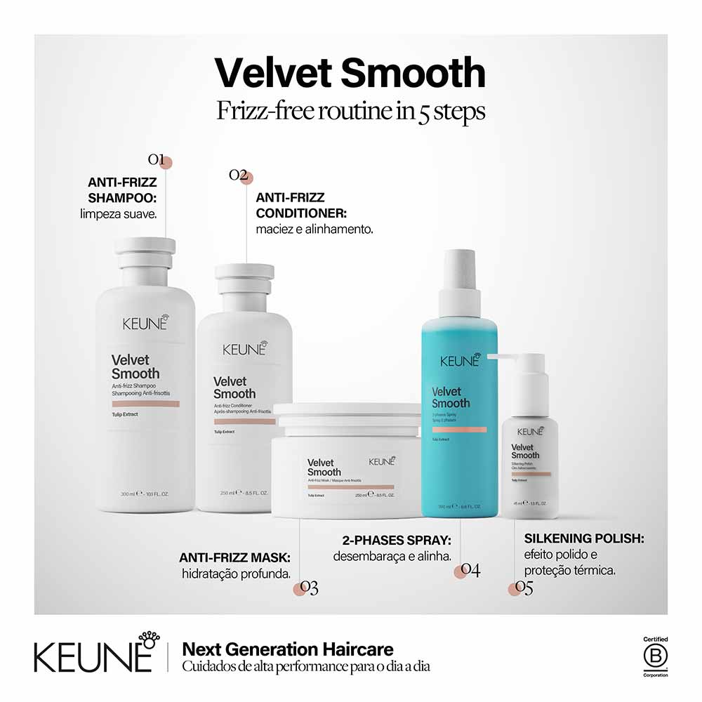 Leave-in Spray Velvet Smooth 2 Phase Keune 80ml