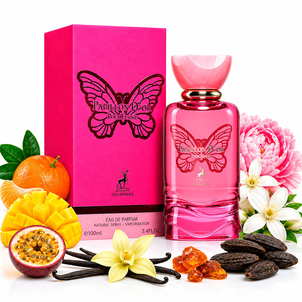 Perfume Árabe Feminino Papillon D'or Pour Femme Maison Alhambra Eau de Parfum 100ml