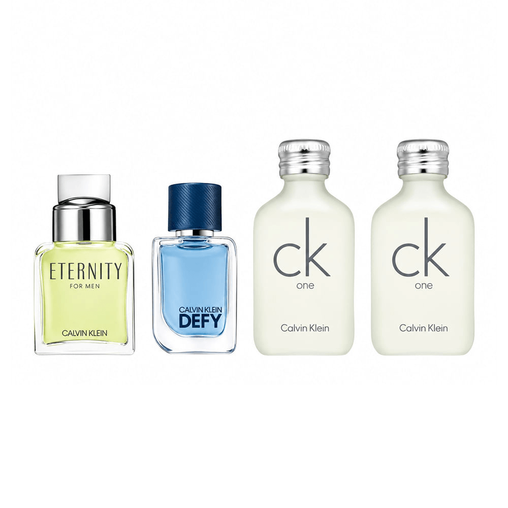 Kit Calvin Klein Masculino Eau de Toilette Defy 5ml + Eternity 10ml + CK One 2x10ml