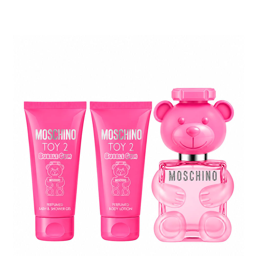 Kit Moschino Toy 2 Bubble Gum Feminino Eau de Toilette 50ml + Gel de Banho 50ml + Body Lotion 50ml
