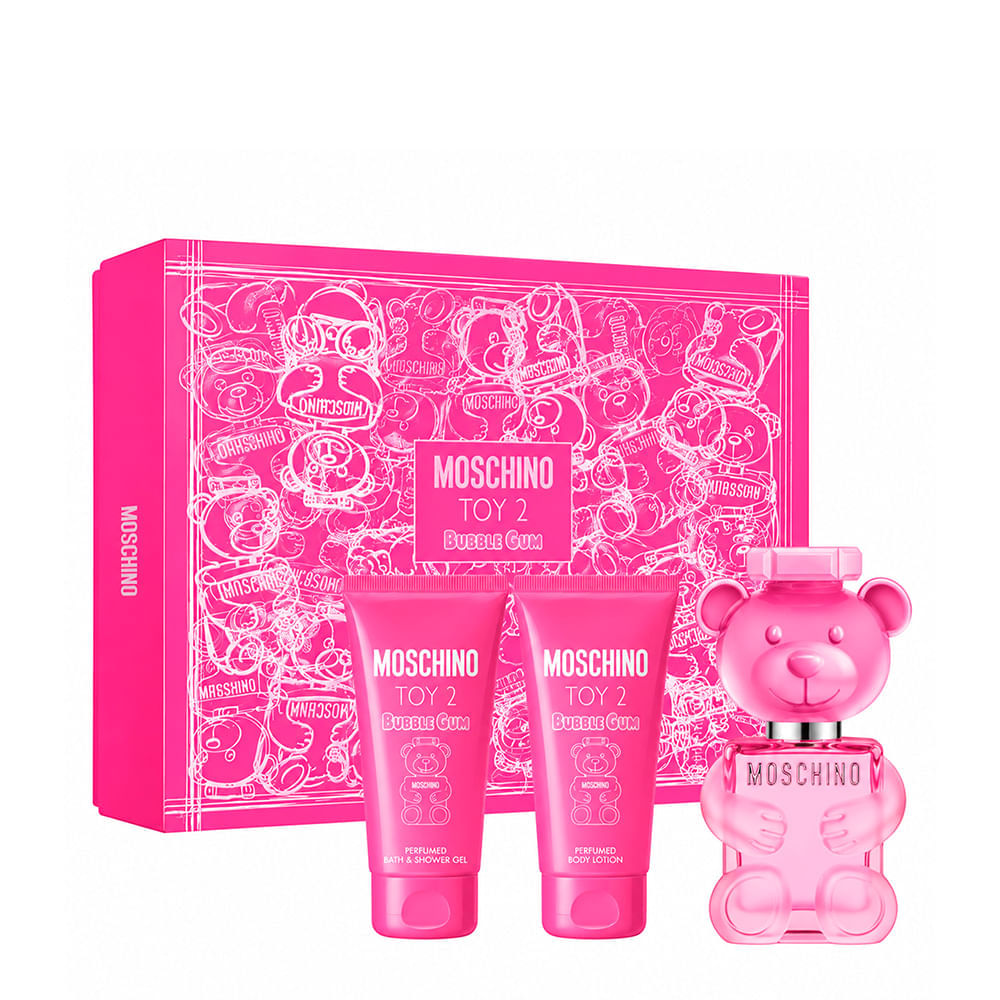 Kit Moschino Toy 2 Bubble Gum Feminino Eau de Toilette 50ml + Gel de Banho 50ml + Body Lotion 50ml