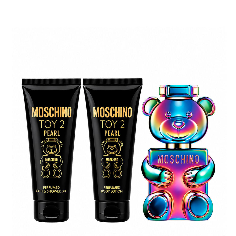 Kit Moschino Toy 2 Pearl Unissex Eau de Parfum 50ml + Gel de Banho 50ml + Body Lotion 50ml