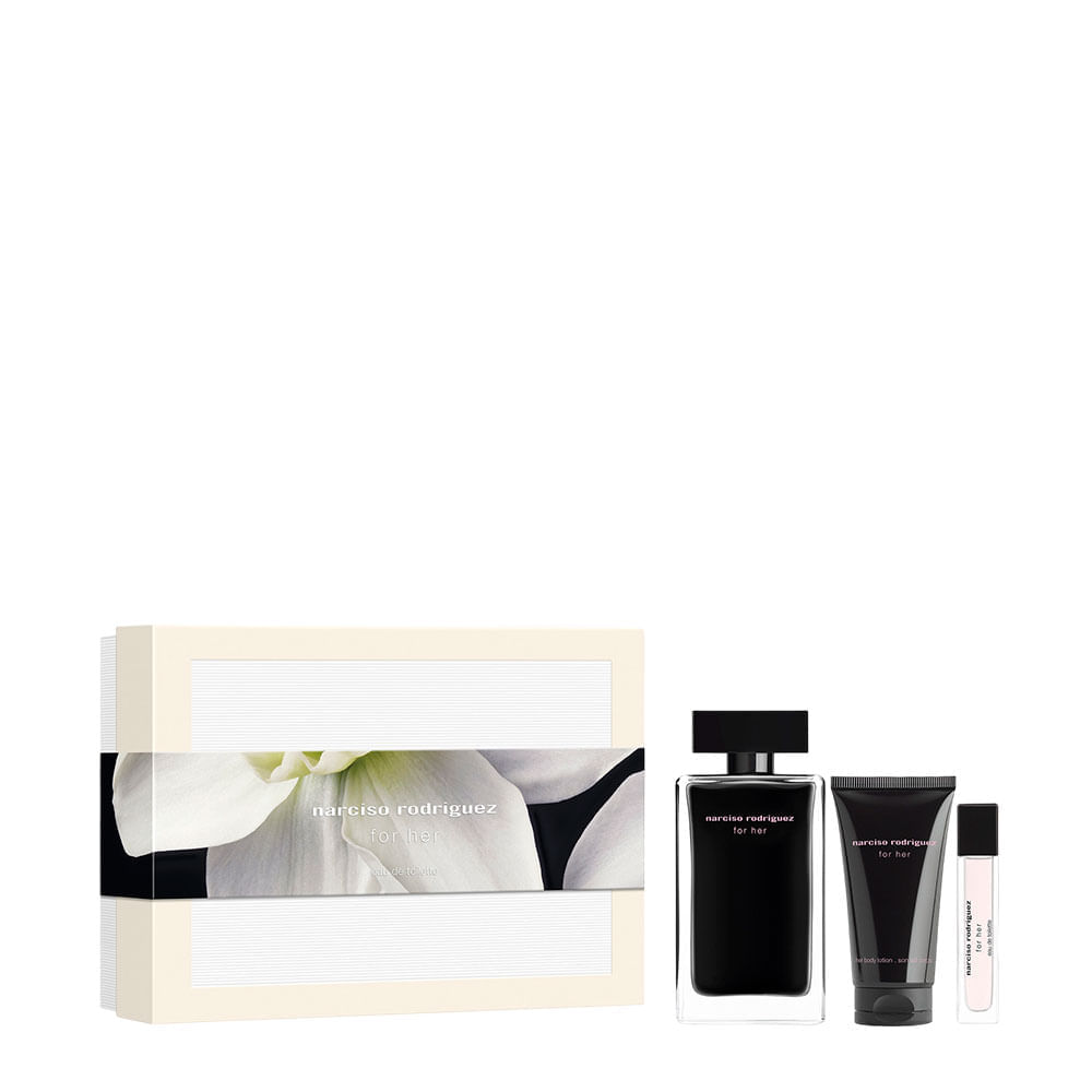 Kit Narciso Rodriguez For Her Feminino Eau De Toilette 100ml + 10ml + Body Lotion 50ml